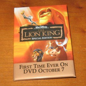 The Lion King Promo Badge Advertising Disney DVD Release
